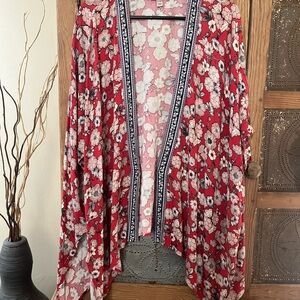 Knox Rose Pink Floral Open Front Kimono
